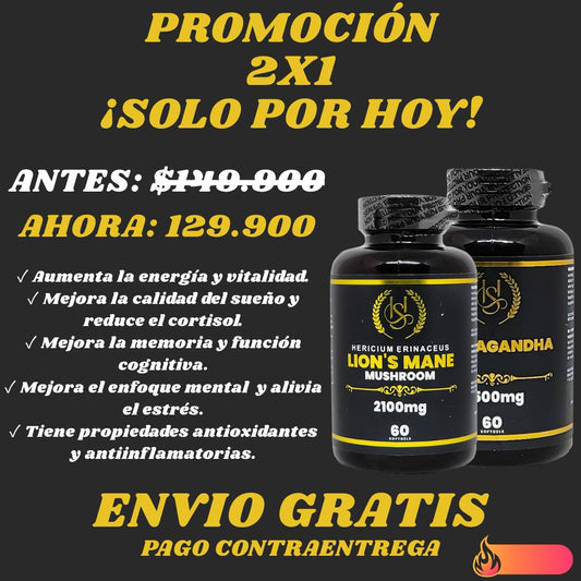 COMBO MELENA DE LEON + ASWAGANDHA x 60cu